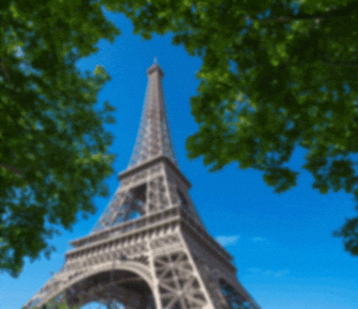 Animated preview of the Eiffel Tower geospatial AR template